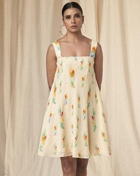 floral print a-line dress