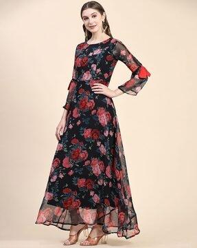 floral print a-line dress