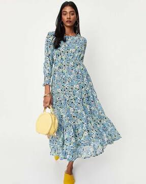 floral print a-line dress