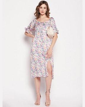 floral print a-line dress