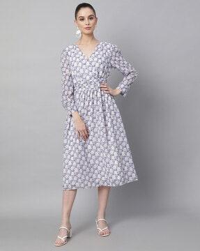 floral print a-line dress