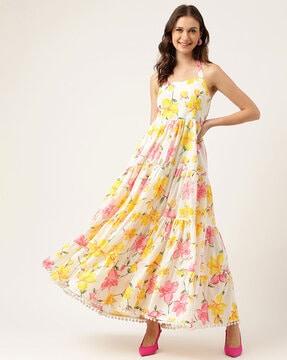 floral print a-line dress