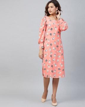 floral print a-line dress