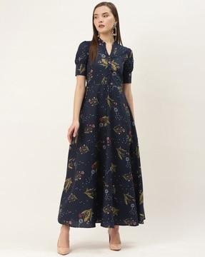 floral print a-line dress