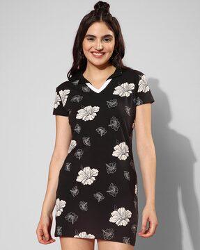 floral print a-line dress