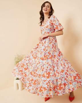 floral print a-line dress