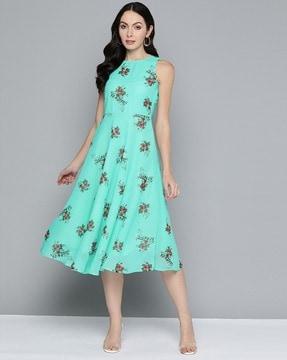 floral print a-line dress