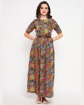 floral print a-line dress