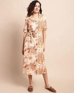 floral print a-line dress