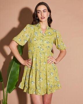 floral print a-line dress