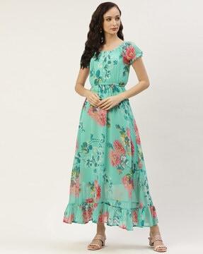 floral print a-line dress