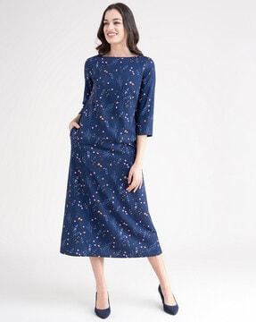 floral print a-line dress