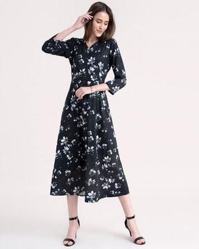 floral print a-line dress