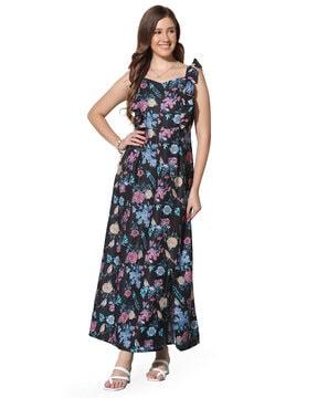 floral print a-line dress