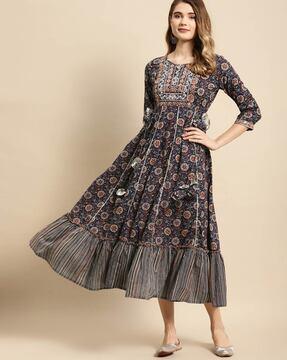 floral print a-line dress