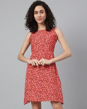 floral print a-line dress