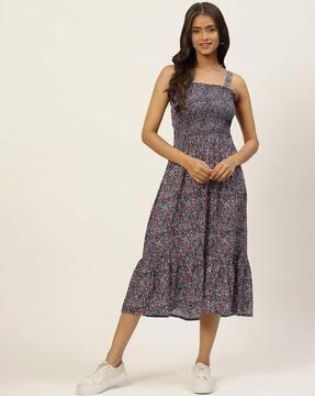 floral print a-line dress