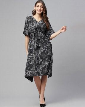 floral print a-line dress