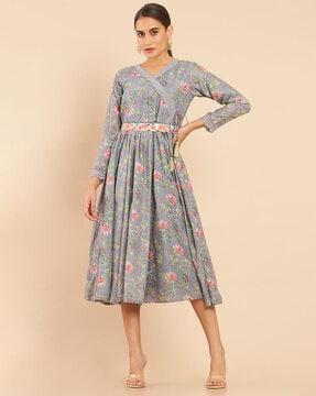 floral print a-line dress