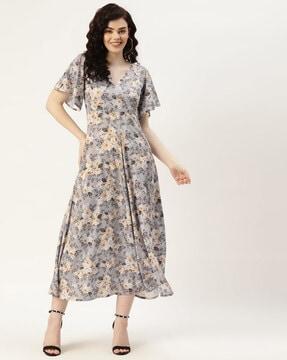 floral print a-line dress