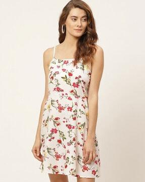 floral print a-line dress