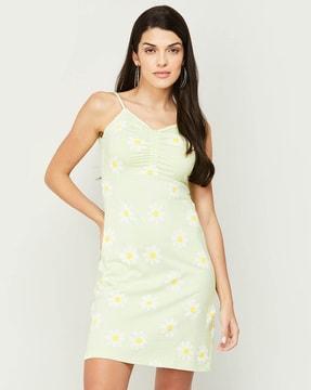 floral print a-line dress