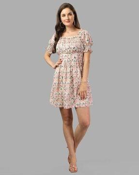 floral print a-line dress