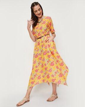 floral print a-line dress