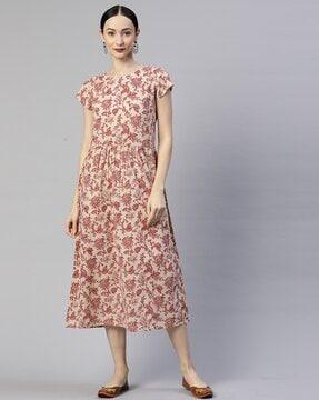 floral print a-line dress