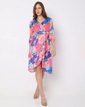 floral print a-line dress