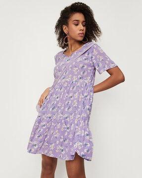 floral print a-line dress