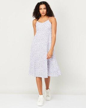 floral print a-line dress