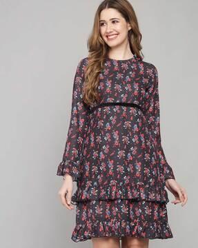 floral print a-line dress