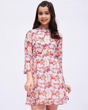 floral print a-line dress