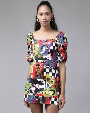 floral print a-line dress