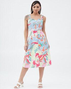 floral print a-line dress