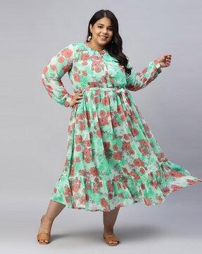 floral print a-line dress