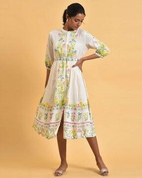 floral print a-line dress