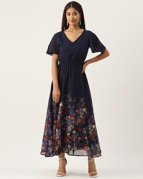 floral print a-line dress