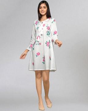 floral print a-line dress