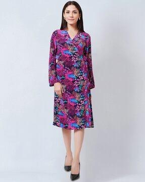 floral print a-line dress