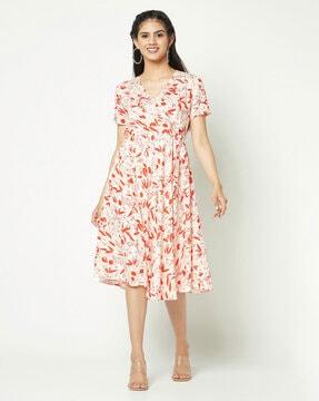 floral print a-line dress