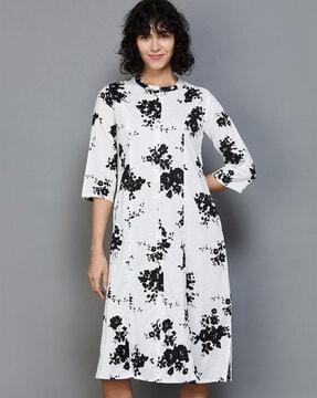 floral print a-line dress