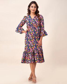 floral print a-line dress