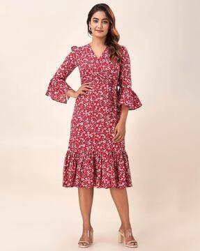 floral print a-line dress