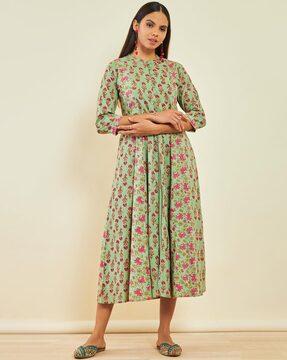 floral print a-line dress