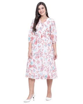 floral print a-line dress