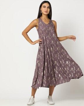 floral print a-line dress