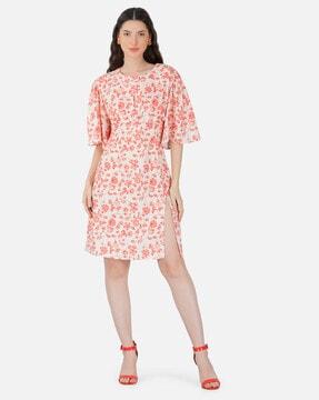 floral print a-line dress