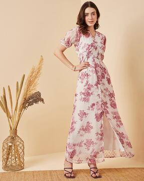 floral print a-line dress